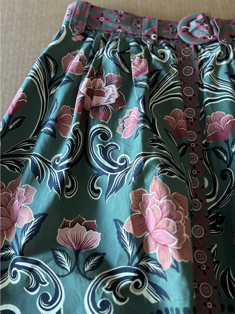 Farm Rio Arabesque Buttons Midi Skirt - Picture 4 of 6